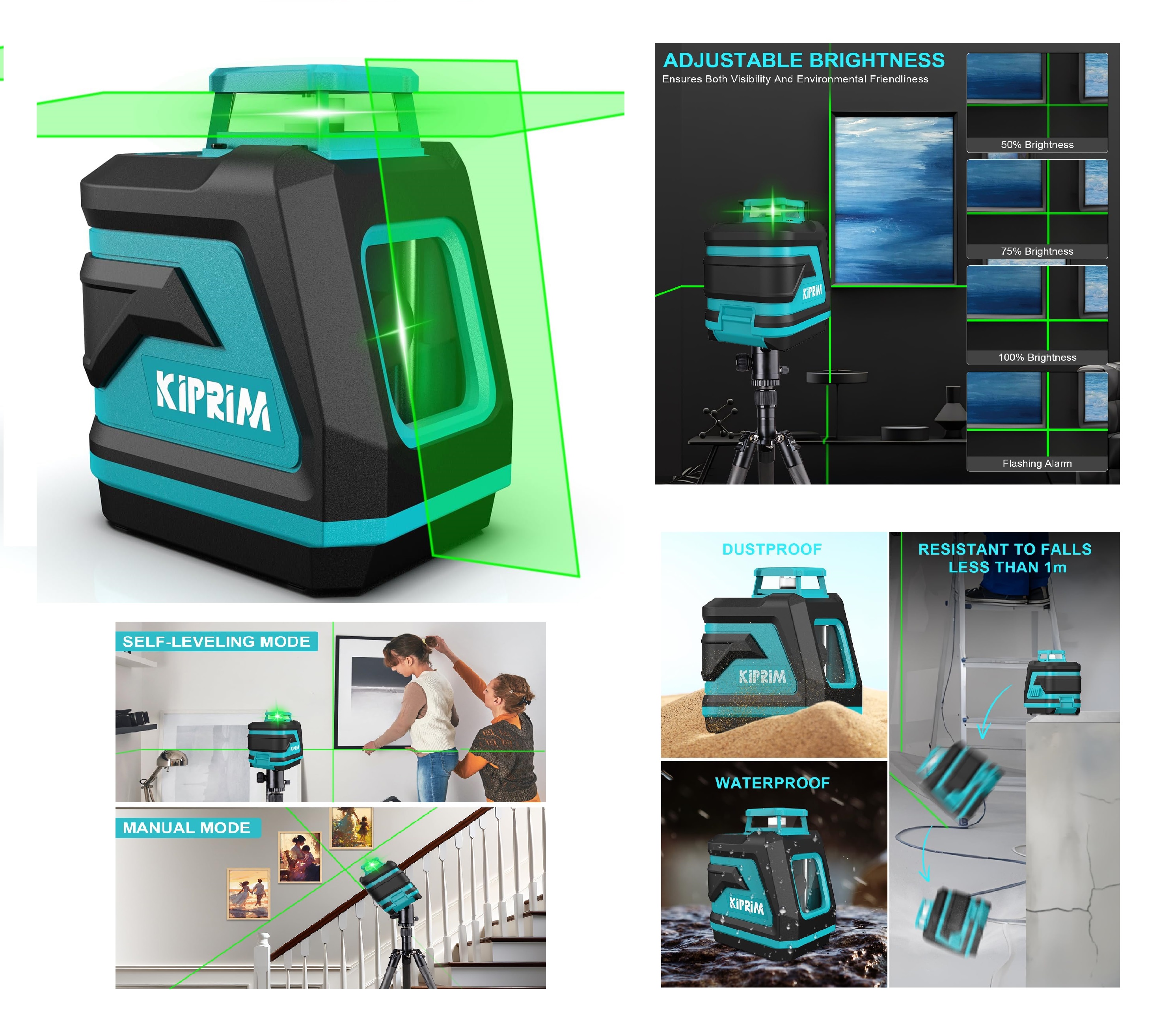 NIVEL LASER DE 5 LINEAS MARCA KIPRIM