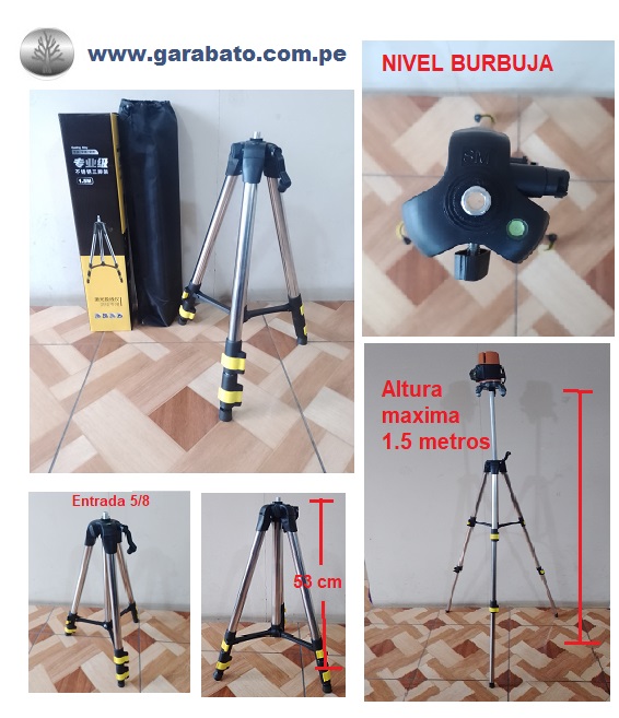 OFERTA TRIPODE PARA NIVEL LASER ENTRADA DE 5/8 ALTURA MAXIMA 1.5 METROS